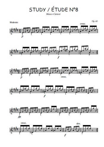 Etude N°8 Partitions gratuites